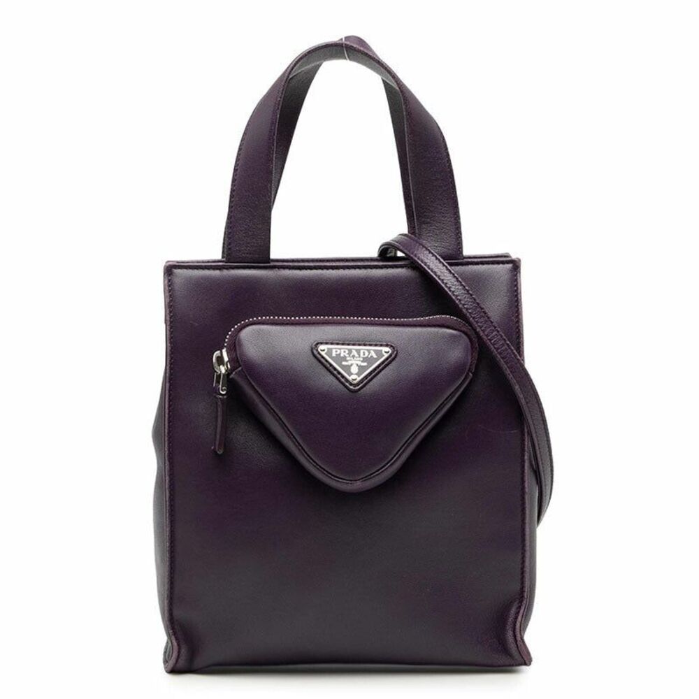 Prada Triangle Logo Tote Bag